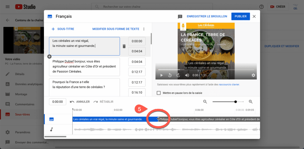 Etape4-Sous-titrage vidéo avec Youtube